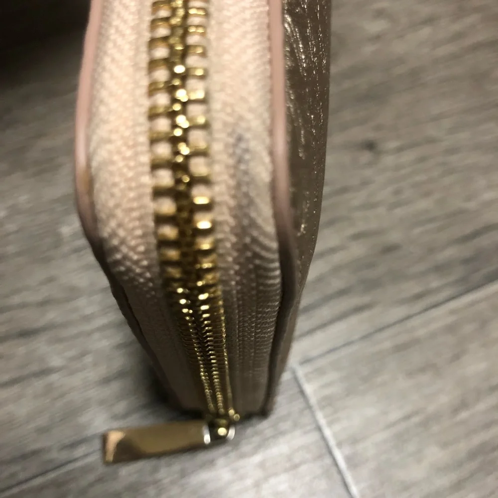 Tory Burch Marion Embossed Rose Gold Wallet